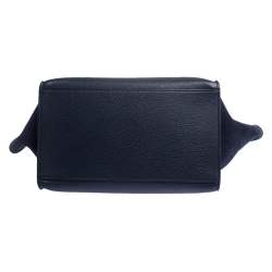 Pre Owned Celine Navy Blue Leather Medium Trapeze Top Handle Bag