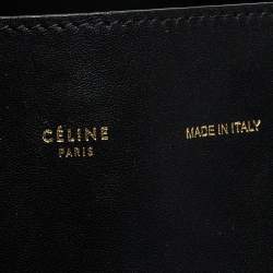 Pre Owned Celine Black Leather Horizontal Zip Cabas Tote