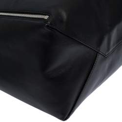 Pre Owned Celine Black Leather Horizontal Zip Cabas Tote