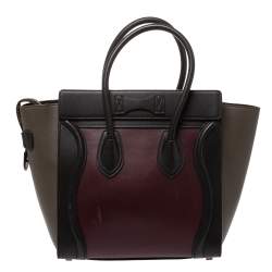 مملوكة مسبقًا Celine Tri Color Leather Micro Luggage Tote