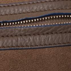 Pre Owned Celine Khaki Leather Medium Phantom Luggage Tote 