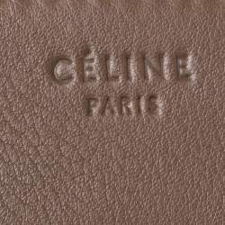 Pre Owned Celine Khaki Leather Medium Phantom Luggage Tote 