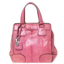 Pre Owned حقيبة ساتشل سيلي ن كونفرتيبل جلد ثعبان جلد ثعبان وردية