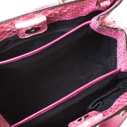 Pre Owned حقيبة ساتشل سيلين كونفرتيبل جلد ثعبان جلد ثعبان وردية