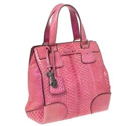 Pre Owned حقيبة ساتشل سيلين كونفرتيبل جلد ثعبان جلد ثعبان وردية