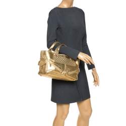 Pre Owned Celine Metallic Gold Leather Boogie Tote