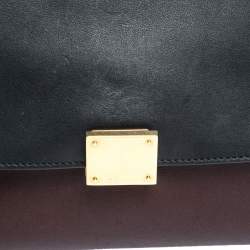 Pre Owned Celine Tricolor Leather and Suede Large Trapeze Top Handle Bag