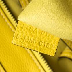 Pre Owned Celine Yellow Leather Mini Luggage Tote