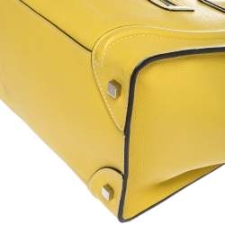Pre Owned Celine Yellow Leather Mini Luggage Tote