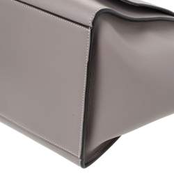 Pre Owned Celine Grey Leather Medium Trapeze Top Handle Bag