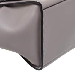 Pre Owned Celine Grey Leather Medium Trapeze Top Handle Bag