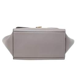 Pre Owned Celine Grey Leather Medium Trapeze Top Handle Bag
