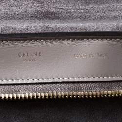 Pre Owned Celine Grey Leather Medium Trapeze Top Handle Bag