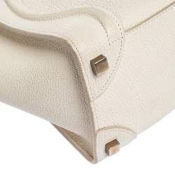 مملوكة مسبقًا Celine Off White Leather Micro Luggage Tote
