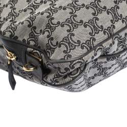 Pre Owned Celine Blue/Brown Macadam Canvas and Leather Vertical Tote