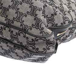 Pre Owned Celine Blue/Brown Macadam Canvas and Leather Vertical Tote