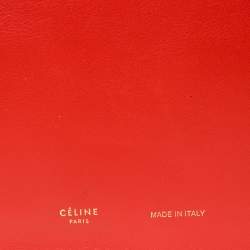 Pre Owned Celine Orange Leather Foldover Slim Clutch