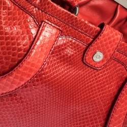 مملوكة مسبقًا Celine Red Python Clandestine Satchel