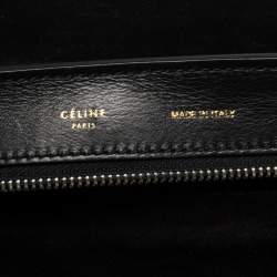 Pre Owned Celine Tri Color Nubuck and Leather Medium Trapeze Top Handle Bag