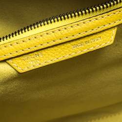 Pre Owned Celine Yellow Leather Mini Luggage Tote 