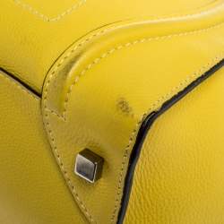 Pre Owned Celine Yellow Leather Mini Luggage Tote 