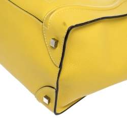 Pre Owned Celine Yellow Leather Mini Luggage Tote 