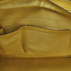 Pre Owned Celine Yellow Leather Mini Luggage Tote 