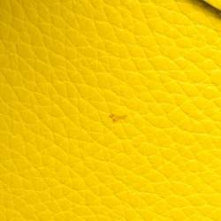 Pre Owned Celine Yellow Leather Mini Luggage Tote 