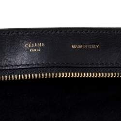 Pre Owned Celine Black/Brown Leather and Python Medium Trapeze Top Handle Bag