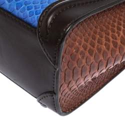 Pre Owned حقيبة سيلين نانو لاغيدج جلد و جلد ثعبان ثلاثي اللون