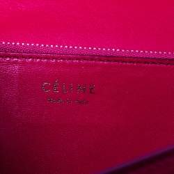 Pre Owned Celine Magenta Python Medium Classic Box Shoulder Bag