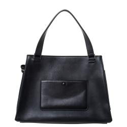 Pre Owned Celine Black/Yellow Calfhair and Leather Medium Edge Top Handle Bag