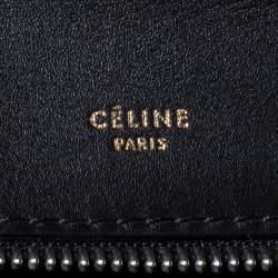 Pre Owned Celine Black/Yellow Calfhair and Leather Medium Edge Top Handle Bag