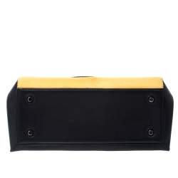 Pre Owned Celine Black/Yellow Calfhair and Leather Medium Edge Top Handle Bag