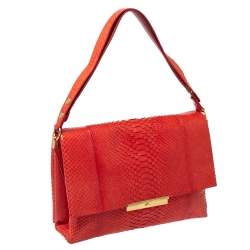 Celine Red Python Blade Flap Bag