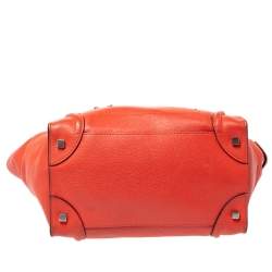 Celine Orange Leather Mini Luggage Tote