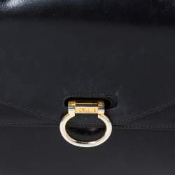 Pre Owned Celine Black Leather Vintage Flap Top Handle Bag