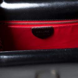 Pre Owned Celine Black Leather Vintage Flap Top Handle Bag