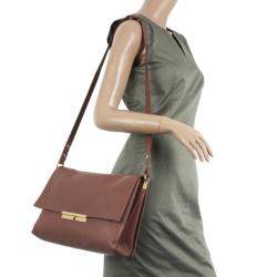 Pre Owned Celine Brown Calfskin Leather Blade Flap Bag