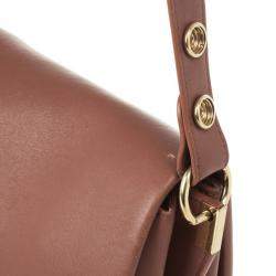 Pre Owned Celine Brown Calfskin Leather Blade Flap Bag