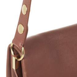 Pre Owned Celine Brown Calfskin Leather Blade Flap Bag