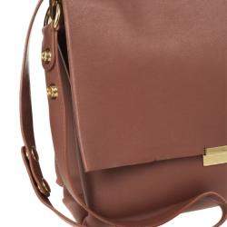 Pre Owned Celine Brown Calfskin Leather Blade Flap Bag