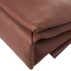 Pre Owned Celine Brown Calfskin Leather Blade Flap Bag