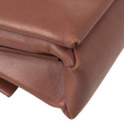 Pre Owned Celine Brown Calfskin Leather Blade Flap Bag