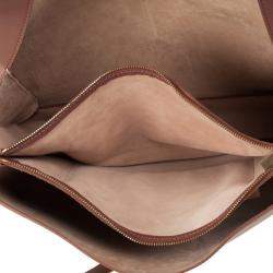 Pre Owned Celine Brown Calfskin Leather Blade Flap Bag