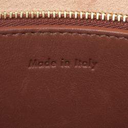 Pre Owned Celine Brown Calfskin Leather Blade Flap Bag