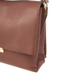 Pre Owned Celine Brown Calfskin Leather Blade Flap Bag
