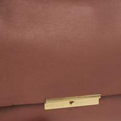 Pre Owned Celine Brown Calfskin Leather Blade Flap Bag