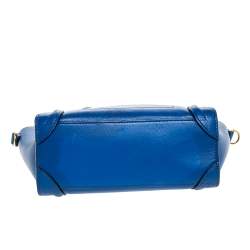 مملوكة مسبقًا Celine Blue Leather Nano Luggage Tote