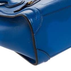 مملوكة مسبقًا Celine Blue Leather Nano Luggage Tote